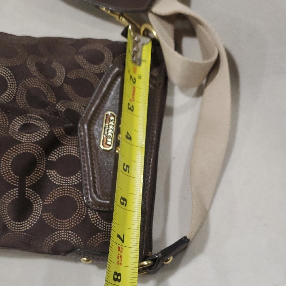 Coach Madison Chocolate Brown Signature Messenger Crossbody  Bag - Picture 5 of 10